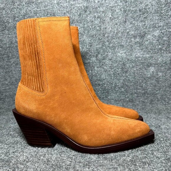 Coach Prestyn CN137 Women's US 6.5B Bootie Burnished Amber Suede Ankle Boots - Picture 1 of 8